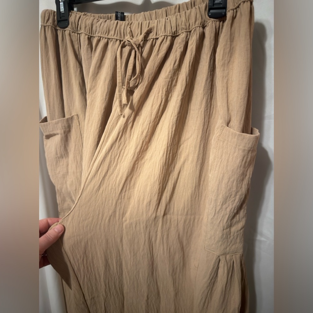 Merokeety tan wide leg cargo trouser M - Picture 10 of 13